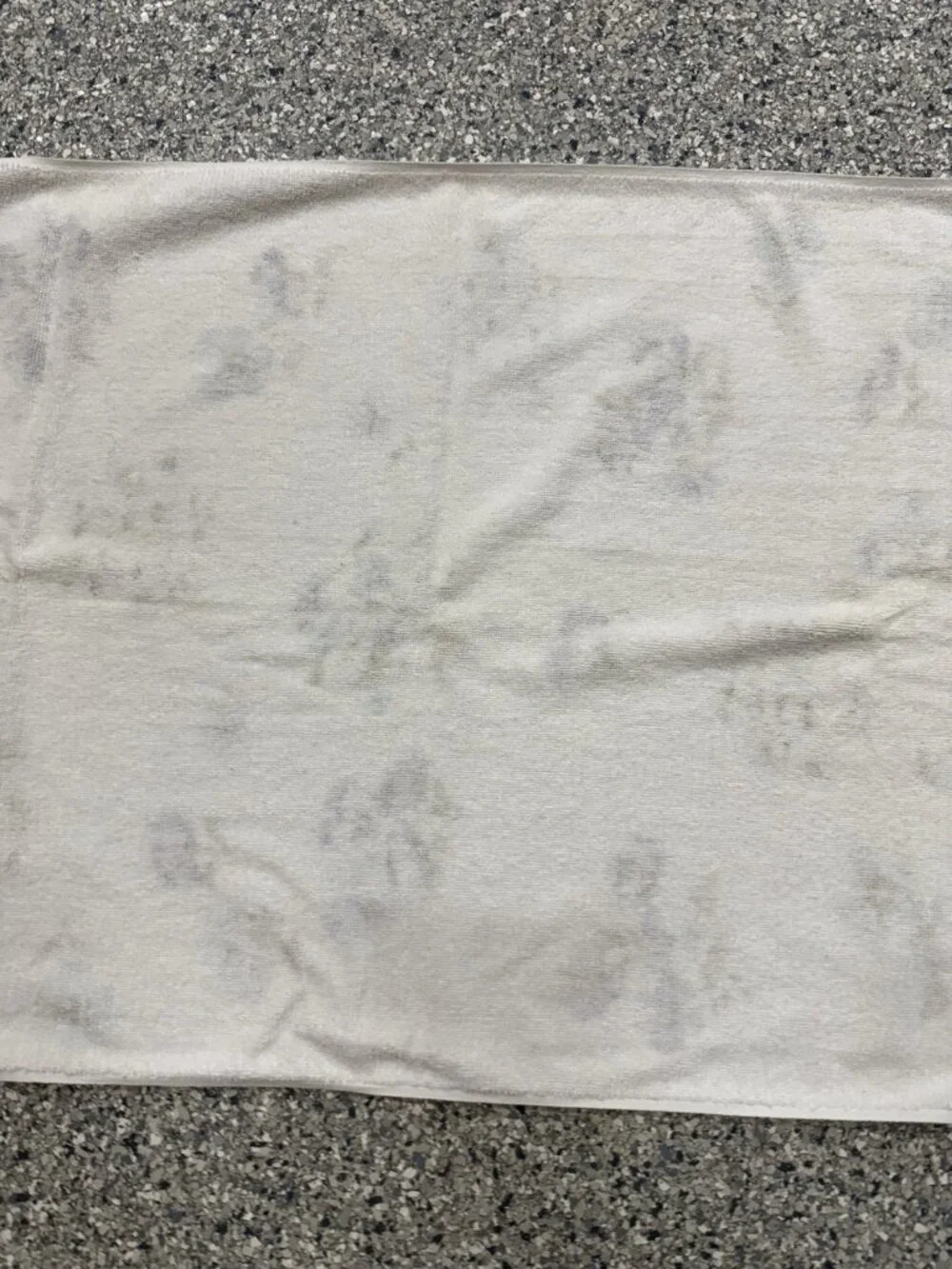 St Marys Vintage Bath Towel Blue Purple Fringe Floral Bath Towel Flowers White